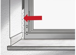 1-K Montageschaum Purlogic Easy White Anwendung Fenster, Zeichnung