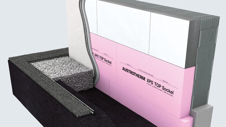 Rose Austrotherm XPS TOP Sockelplatten zur Perimeterdämmung.