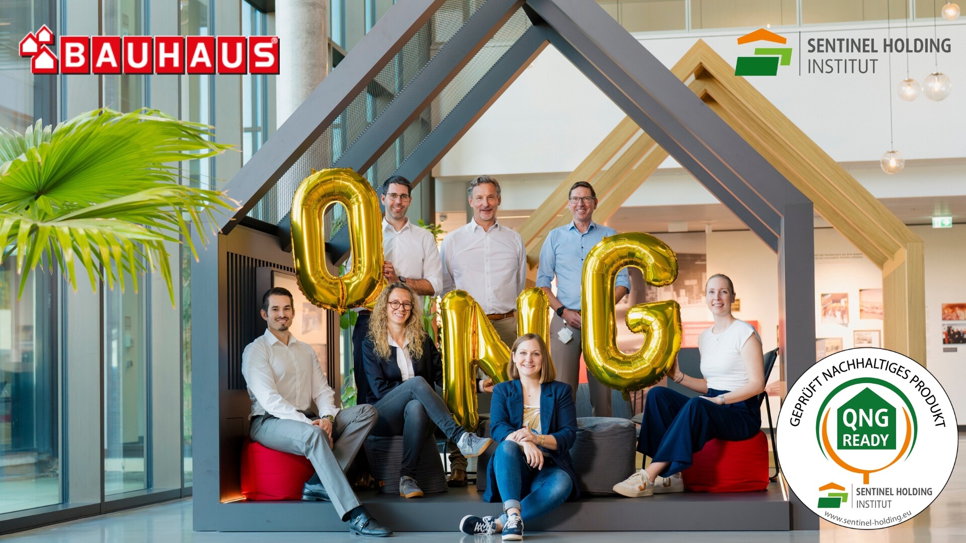 Newsartikel Bauhaus QNG-ready Sortiment | © ©BAUHAUS AG Gruppenbild Bauhaus und SHI Geschäftsführung | © ©BAUHAUS AG
