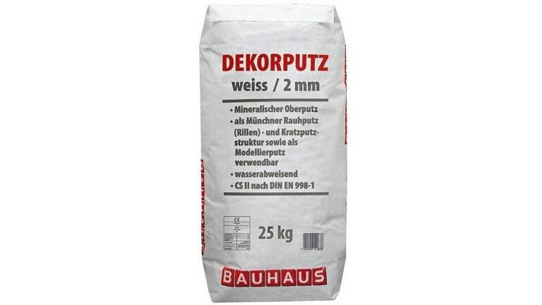 Dekorputz, im weißen Sack verpackt, stehend