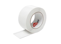 Ein Band BAU!ES TrennfixPRO leicht aufgerollt. In der Rolle ist da ist das BAU!ES-Logo abgebildet