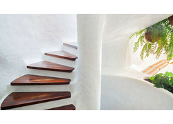 Treppe, Weiß Silikatfarbe