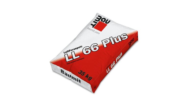 Baumit LuftporenLeichtputz LL 66 plus, im Sack verpackt, liegend