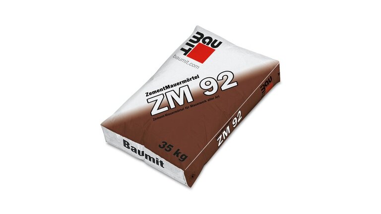 ZementMauermörtel ZM 92, im Sack verpackt, liegend