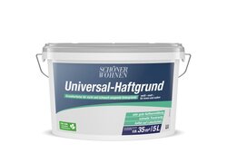 5-Liter-Eimer "Universal-Haftgrund" von "Schöner Wohnen",  einer weißen, matten Grundierfarbe für nicht und schwach saugende Untergründe, für den Innen- und Außenbereich.