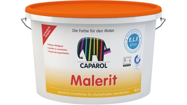 Malerit, weißer EImer, Elefanten Emblem, 12,5 Liter, Innenfarbe