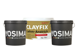 YOSIMA Lehmputz, Spachtel & Clayfix Anstrich Dosen