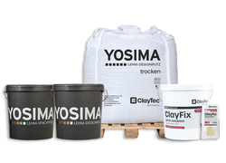 YOSIMA Lehm-Designputz und ClayFix Produkte von ClayTec.