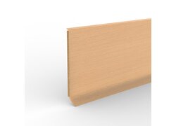 MDF-Hohlkehlleiste in Buchenoptik für einen sauberen Bodenabschluss.