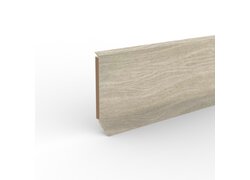 MDF-Hohlkehlleiste in heller Eichenoptik für harmonische Wandabschlüsse.