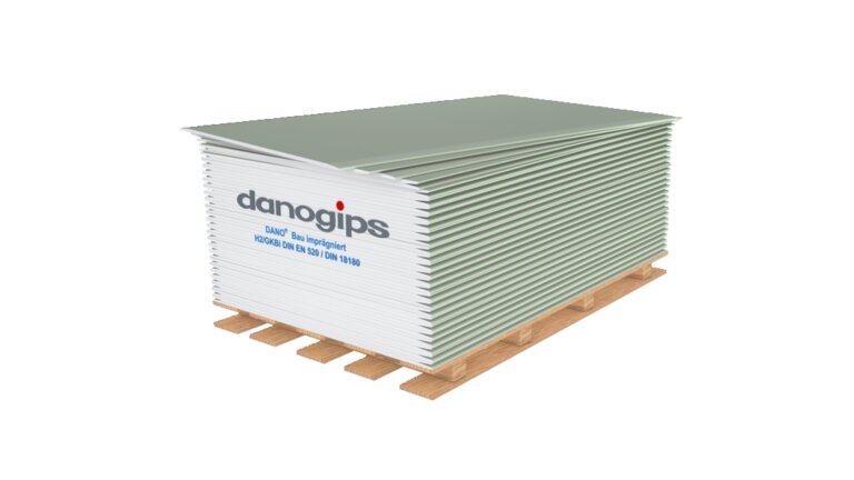 Weiß Gipskartonplatten auf Holzpalette, feuerbeständig.