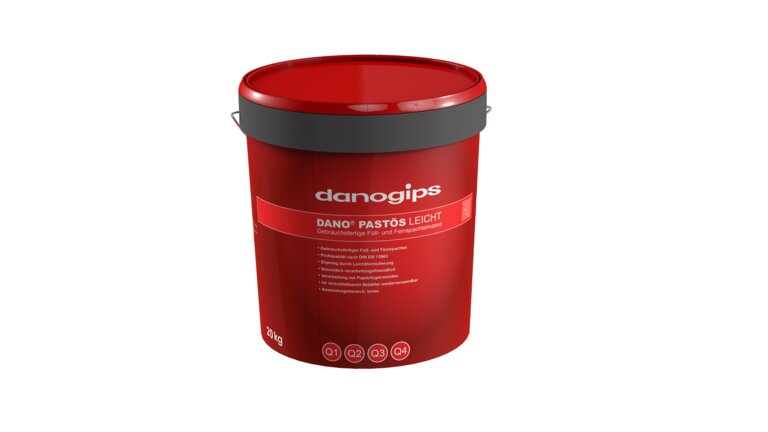 Roter Eimer Danogips Pastös Leicht, 20 kg.