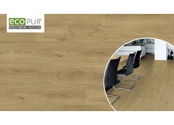 Heller Holzvinylboden in moderner Küche.