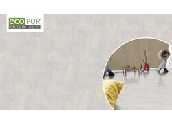 Heller Betonboden in modernem Musikzimmer.