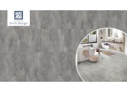 Grauer Betonboden in modernem Badezimmer.