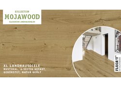 Rustikale Landhausdiele aus Eiche, gebürstet und natur geölt.