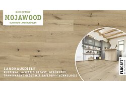 Eiche Landhausdiele, gebürstet und mit Safetop-Technologie geölt.