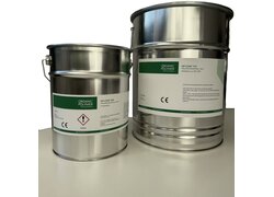 Zwei kreisförmige Brandschutz-Einbauelemente aus Metall mit Ösen.