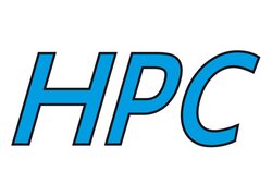 Logo der Firma HPC. Der Schriftzug in blau.