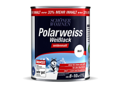 1 Liter-Dose Polarweiss Weißlack seidenmatt von Schöner Wohnen, geeignet für innen und außen, mit 33 % mehr Inhalt, Farbe Weiß, ideal als 2-in-1 Lack und Grundierung, für alle Oberflächen