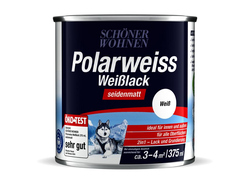 375 ml-Dose Polarweiss Weißlack seidenmatt von Schöner Wohnen, geeignet für innen und außen,  ideal als 2-in-1 Lack und Grundierung, für alle Oberflächen