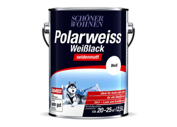2,5 Liter-Dose Polarweiss Weißlack seidenmatt von Schöner Wohnen, geeignet für innen und außen,  ideal als 2-in-1 Lack und Grundierung, für alle Oberflächen
