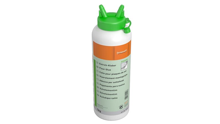 fermacell Estrichkleber greenline, in der weißen Flasche, mit grünem Deckel