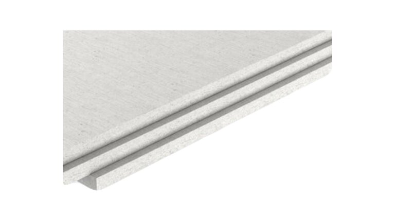 Gipsfaser Platte, drei weiße Platten fächerförmig übereinander gelegt