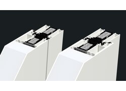 Detaillierter Profilquerschnitt eines isolierten KÖSTER Advance Haustürsystems.