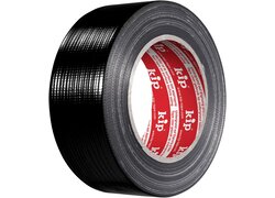 eine Rolle "kip 224 Gewebeband" in Schwarz, mit einer Breite von 48 mm und einer Länge von 50 m.