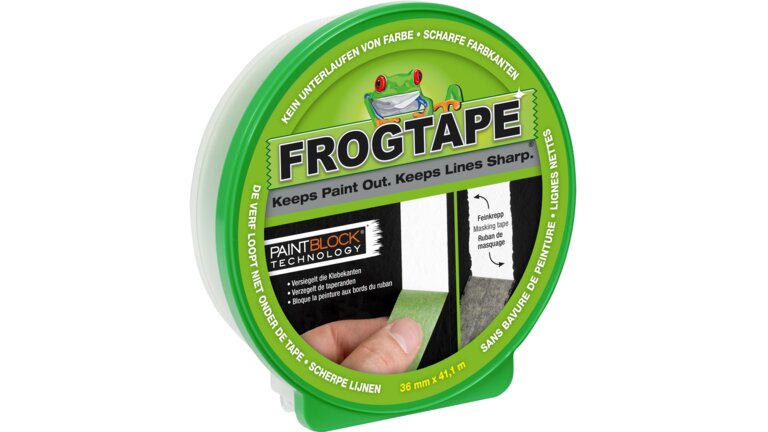 Frogtape Malerband mit PaintBlock-Technologie.