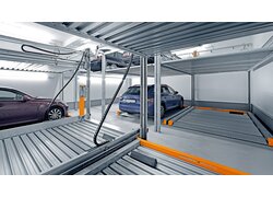 Automatisches Parksystem mit Hubplattformen