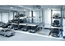 Klassische Fahrzeuge im automatisierten Parksystem