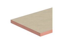 Hochleistungs-Dämmplatte mit rötlichem Kern und beidseitiger Beschichtung.