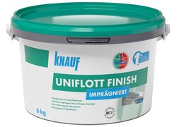 Knauf Uniflott Finish imprägniert, 6 kg Eimer, Feinspachtelmasse für feuchte Bereiche.