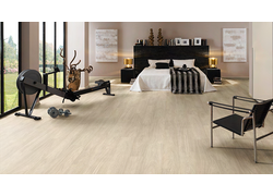 LOGOCLIC Laminat V-Fuge, als heller Schlafzimmerboden 