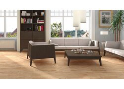 LOGOCLIC Fertigparkett, Sofa, Bücherregal, Tisch