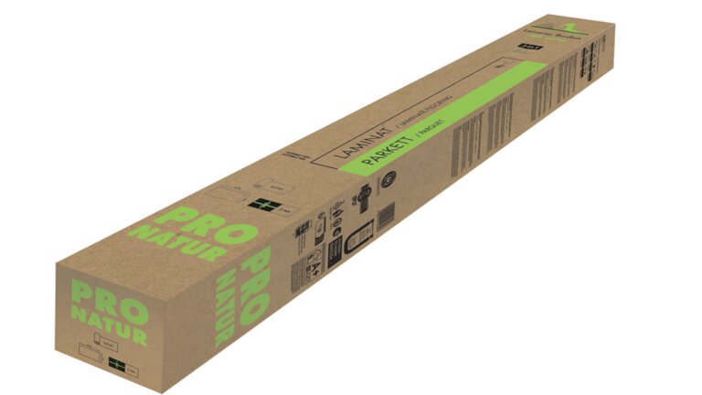 Kartonage für Pro Natur Laminat- und Parkettboden-Unterlage.
