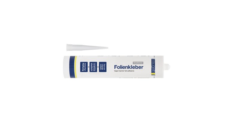 Folienkleber zur luftdichten Verklebung innen.