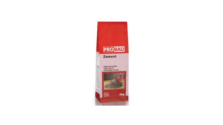 Zement, im roten Sack, stehend