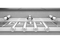Fußbodenheizung, Installation, Rohrsystem, Dämmung, Querschnitt