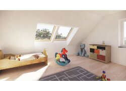 Designo R8 Klapp-Schwingfenster Holz Kinderzimmer