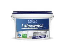 2, 5 Liter- Eimer SCHÖNER WOHNEN Latexweiss seidenglänzend Weiß