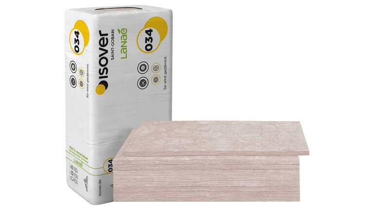 Isover Akustic SSP 1, Schallschutzplatte aus Glaswolle, weiße Lanaeé Verpackung | © Saint-Gobain Isover G + H AG