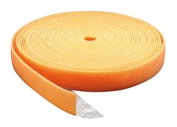 Eine orangefarbene Rolle Schlüter-BEKOTEC-BRS Randstreifen aus geschlossenzelligem Polyethylenschaum mit integriertem Folienfuß.