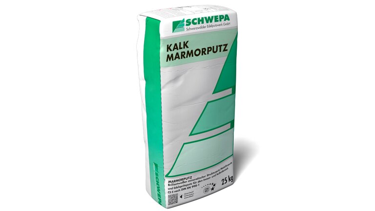 Kalk Marmorputz, im Sack verpackt, stehend