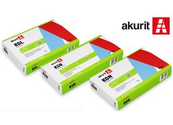 Drei Akurit-Mörtelsäcke (KGL, KSN, KGN) nebeneinander.