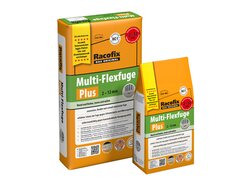 Racofix Multi-Flexfuge Plus, im Sack verpackt stehend hinten, im kleineren Sack verpackt stehend vorne