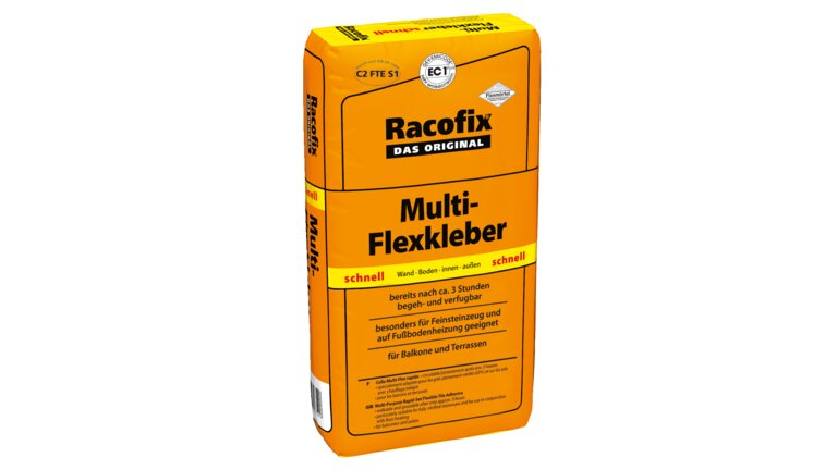 RFX Multi-Flexkleber schnell, im orangefarbenen Sack verpackt, stehend
