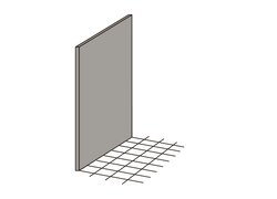 Diagramm einer Wandplatte auf einem Gitterboden.